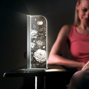 Luverre LED Tischleuchte Vintage Flowers Rechteck Silber