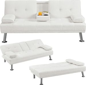 Yaheetech Klappbares Schlafsofa mit Schlaffunktion Gästebett Couch Sofa Bettsofa mit Großer Liegefläche Tagesbett Sofabett Polstersofa 350kg belastbar