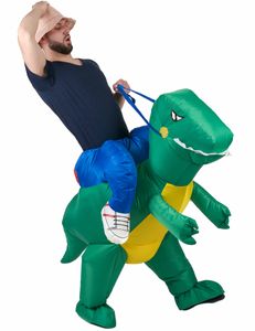 Aufblasbares Huckepack-Kostüm Dinosaurier bunt
