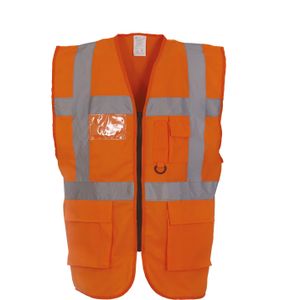 Herren Multi-Functional Executive Waistcoat - Farbe: Hi-Vis Orange - Größe: L