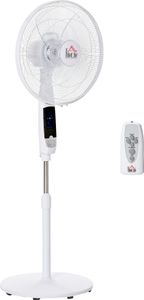 HOMCOM Standventilator 138 cm Ventilator mit 5h Timer Fernbedienung höhenverstellbarer Lüfter mit 3 Geschwindigkeitsstufen Stahl Weiß HOMCOM Standventilator 138 cm Ventilator mit 5h Timer Fernbedienung höhenverstellbarer Lüfter mit 3 Geschwindigkeitsstufen Stahl Weiß