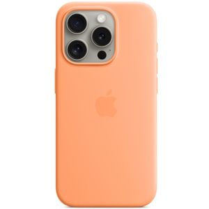 Apple iPhone 15 Pro Silikon Case mit MagSafe Sorbet Orange iPhone 15 Pro