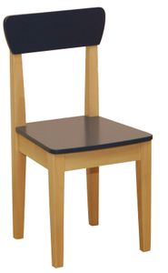 roba Kinderstuhl, Stuhl mit Lehne für Kinder, Holz natur & blau lackiert, 59x29x29cm, Sitzhöhe 31cm