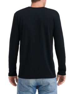 Anvil Herren Langarmshirt T-Shirt Langarm Long Sleeve Rundhals Shirt, Größe:M, Farbe:Schwarz
