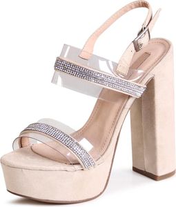 topschuhe24 3013 Damen Plateau Sandaletten Glitzer Riemchen, Farbe:Beige, Größe:36 EU topschuhe24 3013 Damen Plateau Sandaletten Glitzer Riemchen, Farbe:Beige, Größe:36 EU