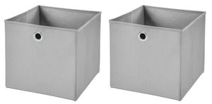 2 Stück Hellgrau Faltbox 28 x 28 x 28 cm  Aufbewahrungsbox faltbar ( Grau )