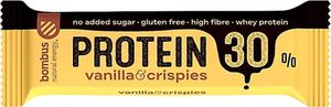 Bombus Protein 30% 50 g Vanille-Crispies / Riegel, Cookies & Brownies / Glutenfreier Proteinriegel ohne Zuckerzusatz und Palmöl