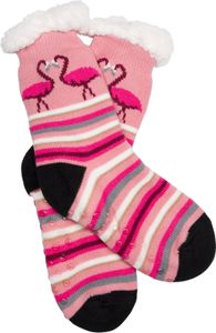 styleBREAKER Unisex ABS Stoppersocken mit Streifen Flamingo Muster, warme ABS-Socken, Größe 35-42 EU / 5-10 US / 4-8 UK 08030013, Farbe:Altrose