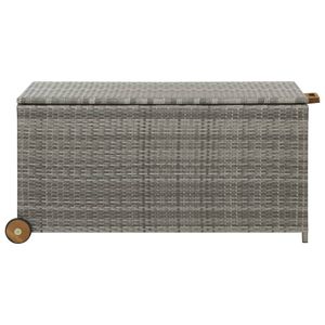 vidaXL Garten-Auflagenbox Hellgrau 120x65x61 cm Poly Rattan