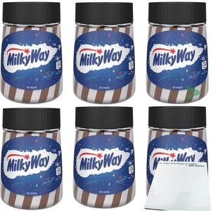 Milky Way Brotaufstrich Duo-Creme Kakao und Milch-Gechmack 6er Pack (6x350g Glas) + usy Block