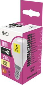 EMOS LED žárovka Classic Mini Globe / E14 / 4,1 W (32 W) / 350 lm / teplá bílá, ZQ1210