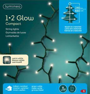 Lumineo LED Lichterkette 1-2 Glow Compact 240 cm 880 Lichter warmweiß