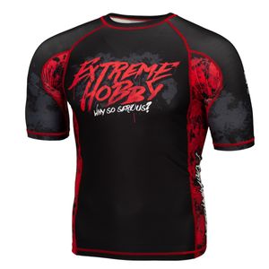 Extreme Hobby rashguard s krátkym rukávom WHY SO SERIOUS, pánske športové tričko, fitness tričko, kompresné tričko, krátky rukáv, rashguard black L