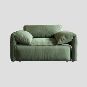 Qian Italienisch Sofa Kunstleder Stoff Lazy Susan individuelle Glättung 120*105*80cm Stoff