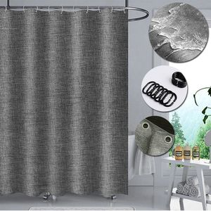 Duschvorhang Grau Anti Schimmel Wasserdicht Waschbar Wasserabweisender Duschvorhangringe Duschvorhang mit Haken, 120x180cm