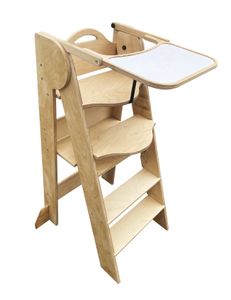 Učiaca veža + jedálenska stolička montessori 2v1