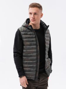 Ombre Clothing kamizelka pikowana męska Snol kamuflaż M