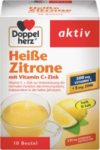 Doppelherz | Heiße Zitrone mit Vitamin C + Zink | 10 Beutel