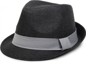 styleBREAKER Trilby Hut, leichter Papierhut mit kontrastfarbigem Zierband, Uni 04025002