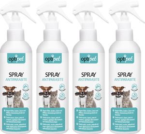 OptiPet 4x250ml Parasitenspray Zeckenspray Für Hunde Katzen gegen Milben Zecken Flohschutz