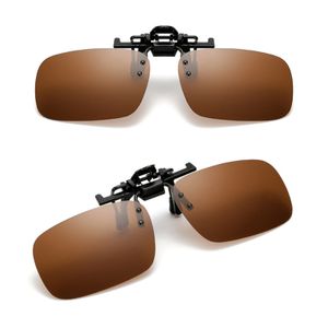 2 Stk Braun Sonnenbrille Aufsatz Clip, UV400-Schutz, Polarisationsbrille Clip, Sport nachtfahrbrille
