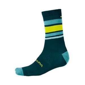 Endura BaaBaa Merino Stripe Socken, Farbe:Sattes Teal, Größe:L-XL