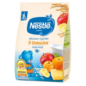 Nestlé Kaszka mleczno-ryżowa 5 owoców dla niemowląt od 9 miesiąca 230 G