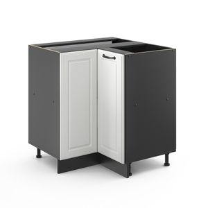 Vicco Eckschrank R-Line, 75.6 cm ohne Arbeitsplatte, Weiß Landhaus/Anthrazit