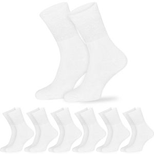 OCERA 6x Socken Uni für Diabetiker geeignet und ohne drückenden Gummibund Weiss Gr. 43-46