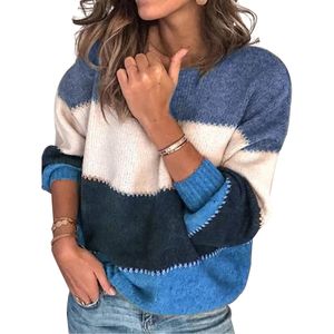 Sweatshirts Damen Pullover Strickpullover Winter Herbst Stricktop Langarm Stricken Oberteile Blau,Größe:EU
