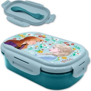 Disney Die Eiskönigin Anna Elsa 2 tlg Kinder Set Brotdose plus Göffel – Blau