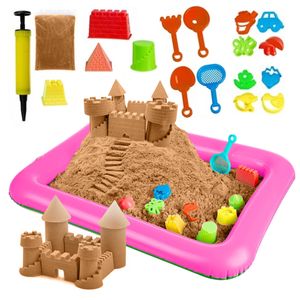 Kinetischer Sand 3Kg Sandkasten Pool Set Xxl Braun Kunststoff