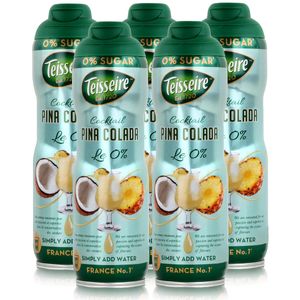 Teisseire Getränke-Sirup Pina Colada 0% 600ml - Cocktails (5er Pack)