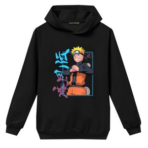 Anime Naruto Kinder Hoodie Langarm Kapuzenpullover Sweatshirt Hoodie-Oberteile,Größe: 150 Schwarz Kapuzenpullover