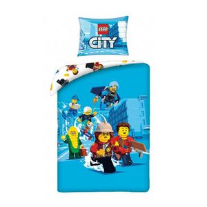 Lego City - Bettwäsche-Set "Heroes", Baumwolle AG3231 (Einzelbett) (Blau)