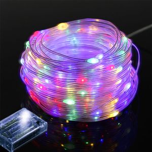 1M wróżki LED kolorowe PVC IP65 wodoodporne wewnętrzne zewnętrzne przyjęcie ogrodowe świąteczne dekoracje świetlne, tryb światła ciągłego zasilany bateryjnie
