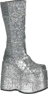 STACK-301G Uni Boots von DemoniaCult, Silber EU 43, US 11