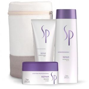Wella SP System Professional Repair Geschenkset Shampoo 250 ml + Conditioner 200 ml + Mask 200 ml + Kosmetikbeutel
