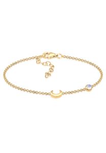 Elli Armband Halbmond Astro Mondstein 925 Sterling Silber Gold