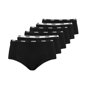 PUMA Damen Mini Shorts, 6er Pack - Soft Cotton Stretch, ECOM Schwarz L