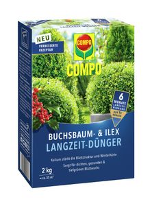 COMPO Buchsbaum- und Ilex Langzeit-Dünger - 2 kg für ca. 35 m²
