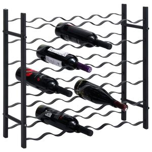 Prolenta Premium - Weinregal für 36 Flaschen Schwarz Eisen