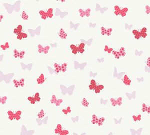 A.S. Création Kinderzimmertapete Attractive Tapete mit Schmetterlingen Vliestapete rosa weiß rot 10,05 m x 0,53 m