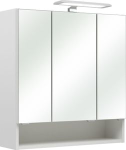 Spiegelschrank - Weiß Hochglanz - B 65 cm - mit LED-Beleuchtung