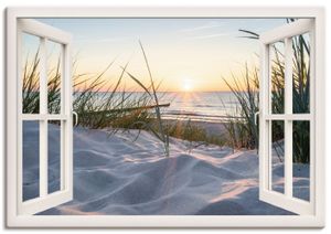 ARTland Leinwandbilder Ostseestrand, weißes Fenster Größe: 70x50 cm