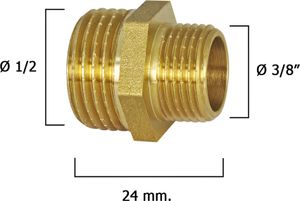 Leštěný redukční kohout 3/8" až 1/2" Leštěný redukční kohout 3/8" až 1/2"