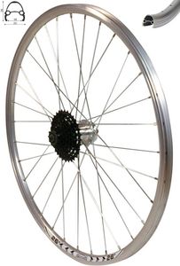 REDONDO 26 Zoll Hinterrad Laufrad Felge Silber Disc + 9 fach Shimano Kassette