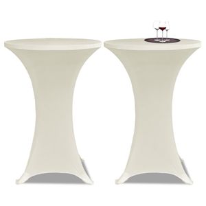 vidaXL Stehtischhussen 4 Stk. Ø 70 cm Creme Stretch