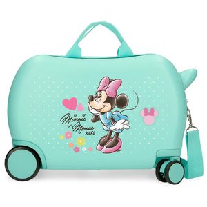 Joumma Bags Sitzkoffer Ziehkoffer Kinderkoffer Kinder Hartschalen Koffer Disney Minnie Maus Türkis
