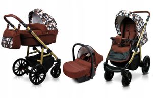 BabyLux® Aspero | Kočík 3v1 Bambimo | Kočík Combi | Set kočík + autosedačka / kolíska do auta